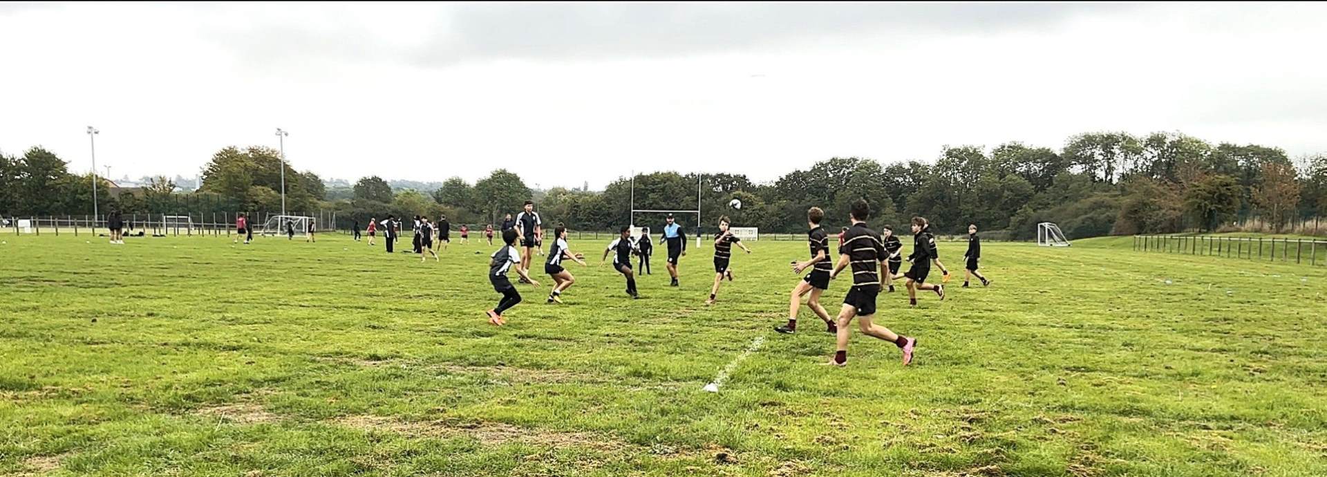 U15 Touch Rugby tournament Rugby pitch with boys' teams playing