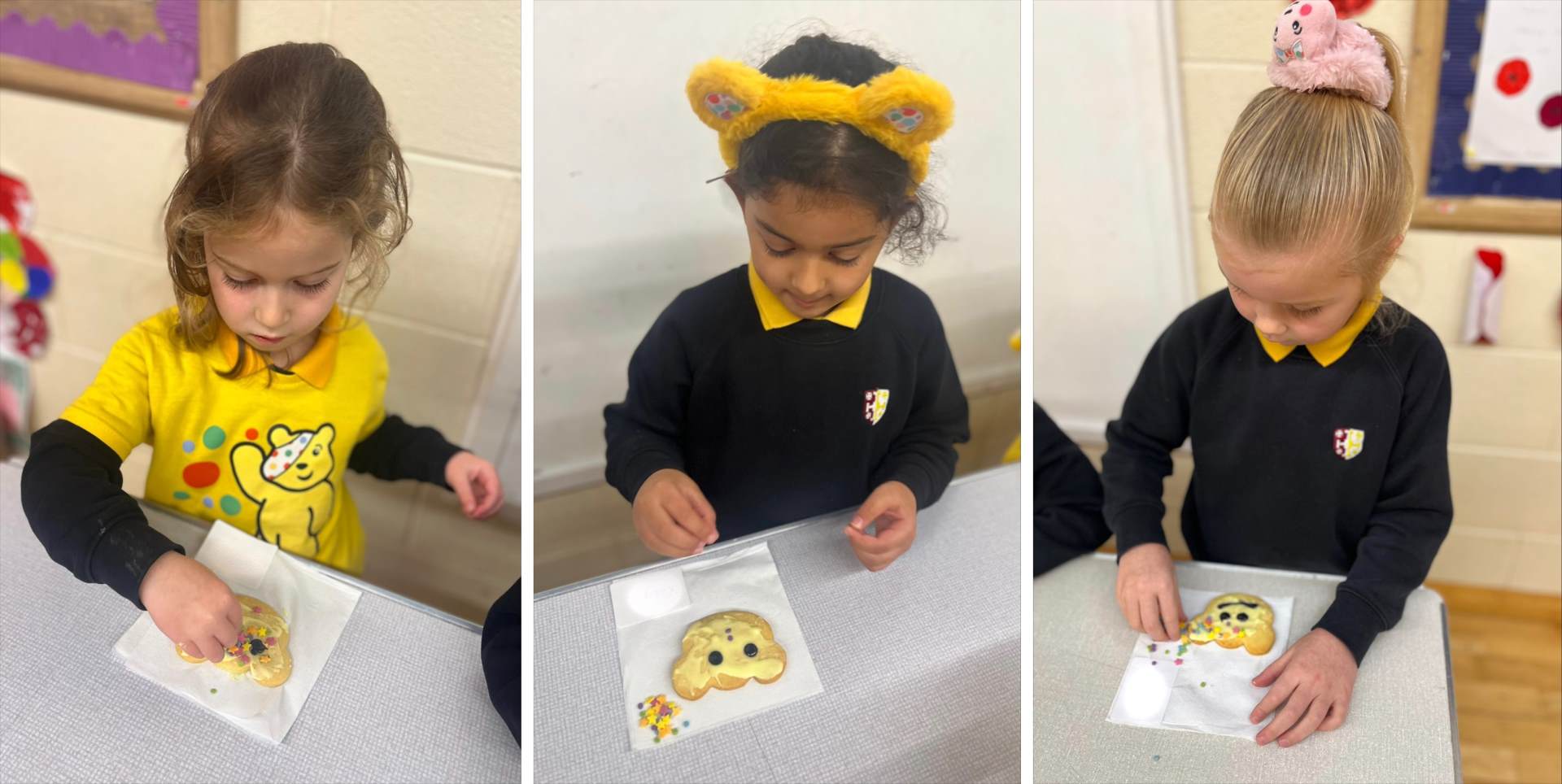 Longdon pupils decorate Pudsey biscuits for Children in Need