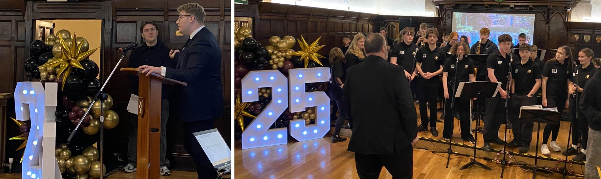 Alumni speakers and Soul Knights performers Alumni speakers at the GCSE Celebration Evening and the Soul Knights band