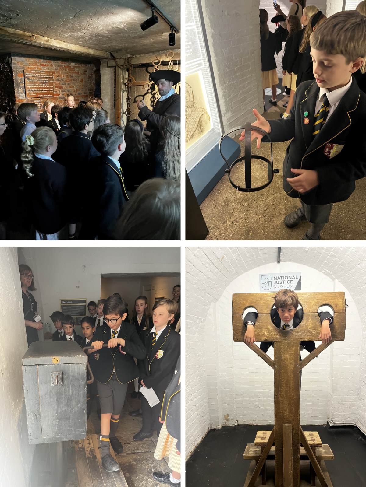 4 images from the Year 4 visit to the National Justice Museum