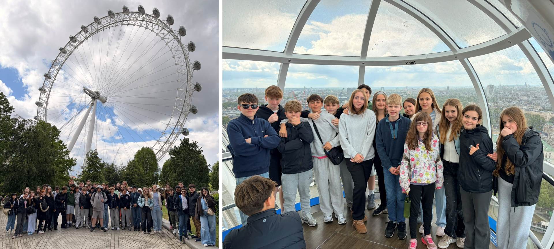 Year 8 pupils on the London Eye Year 8 pupils on the London Eye