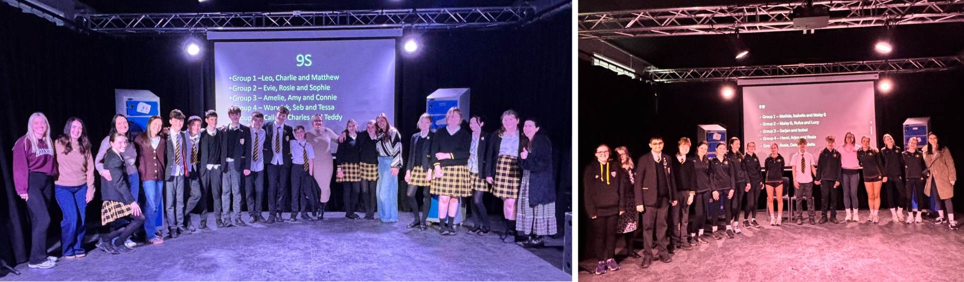 Drama students from Year 9 perform for their parents