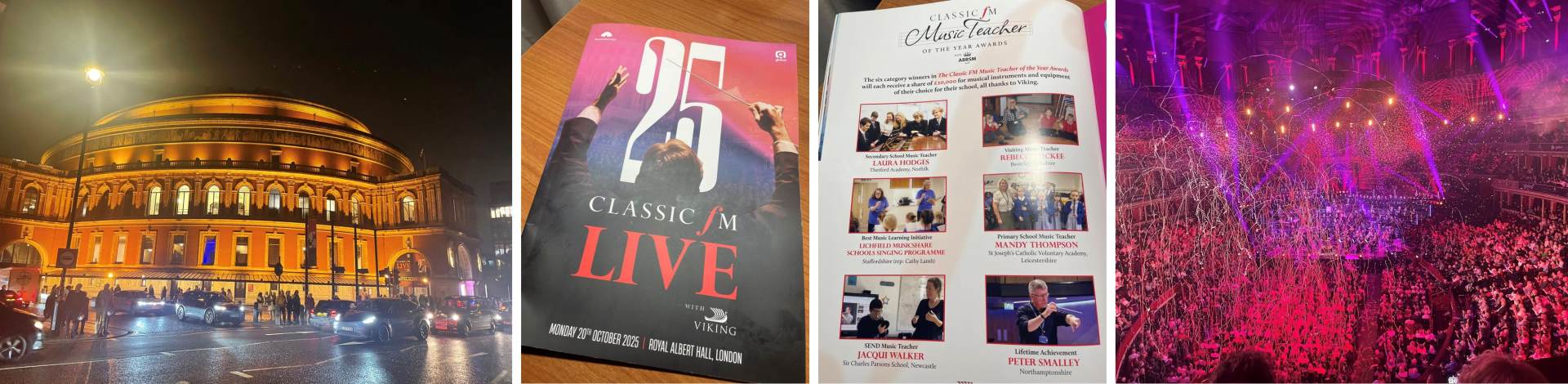 Royal Albert Hall for Classic FM Music Teacher of the Year awards Scenes from the Royal Albert Hall Classic FM Music Teacher of the Year awards