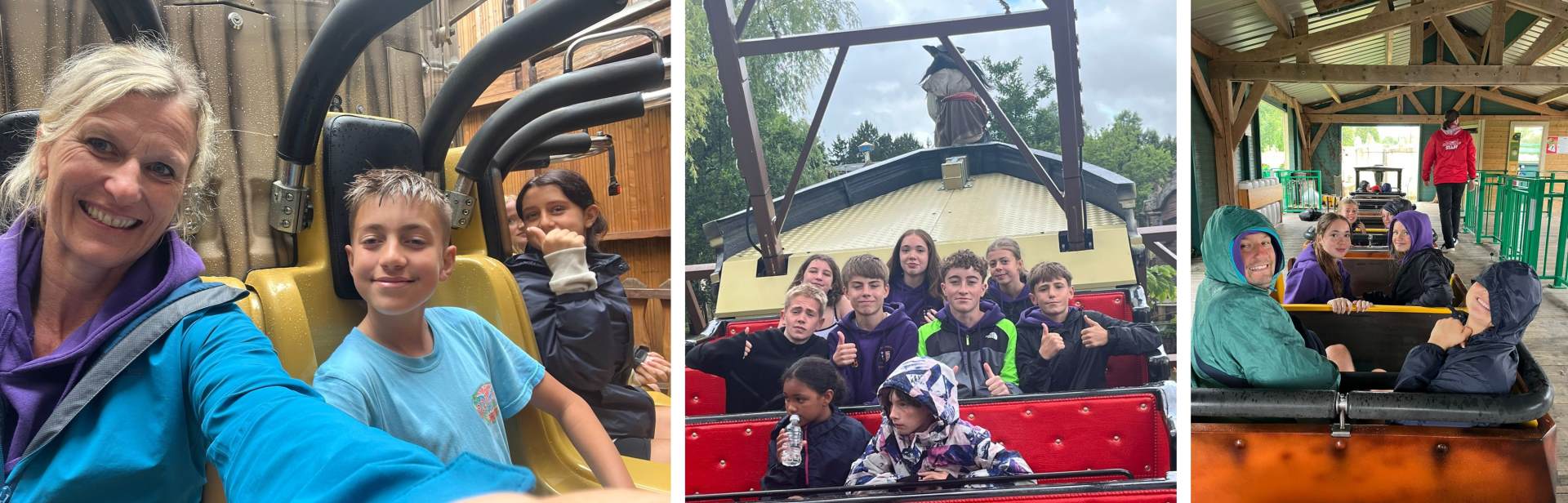 Pupils enjoying rides and rollercoasters
