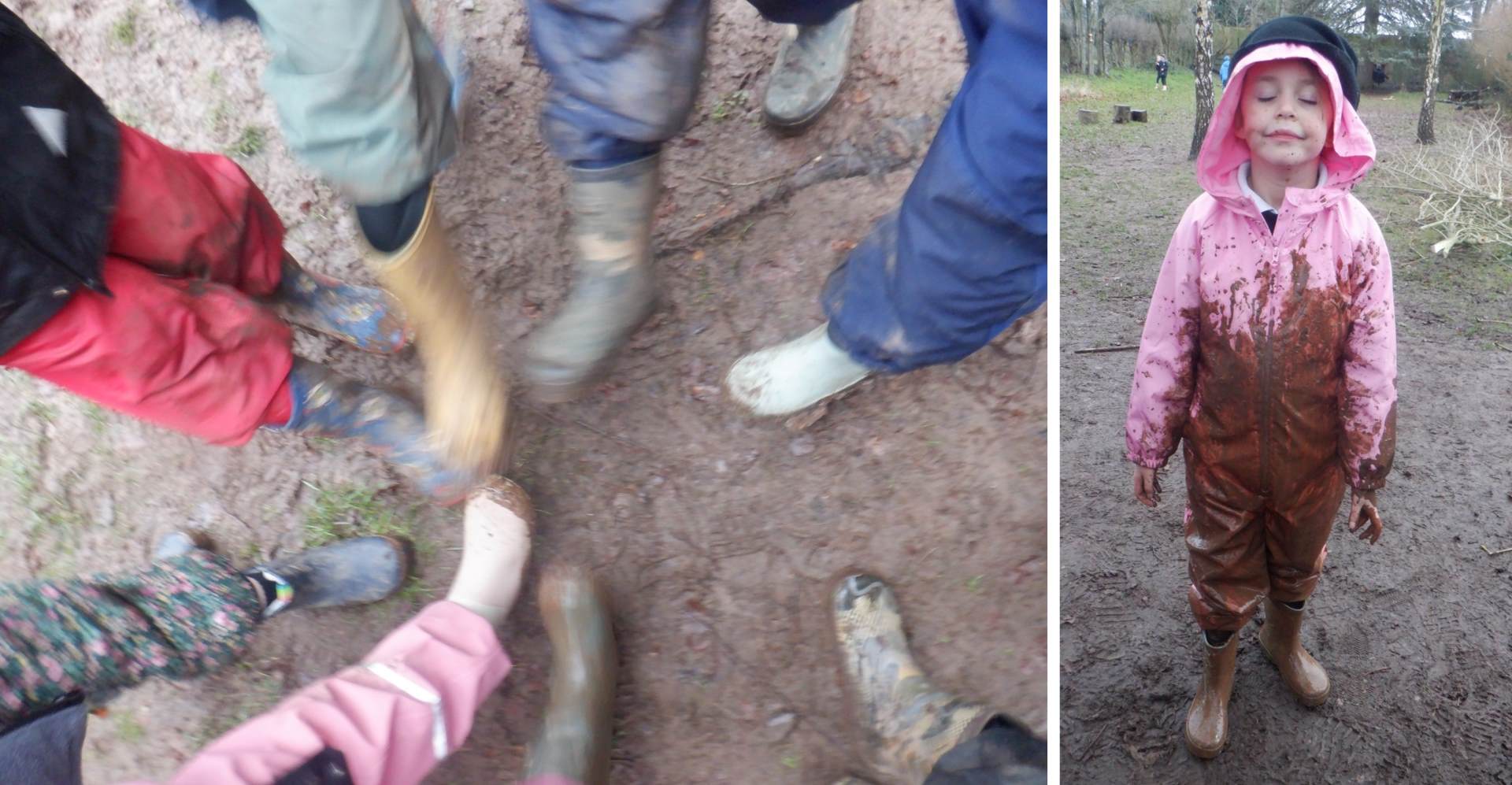 Children having fun in mud