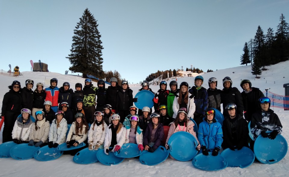 Ski Trip 2025 whole group of students