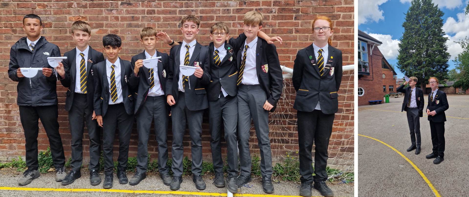 Group of pupils using clinometers