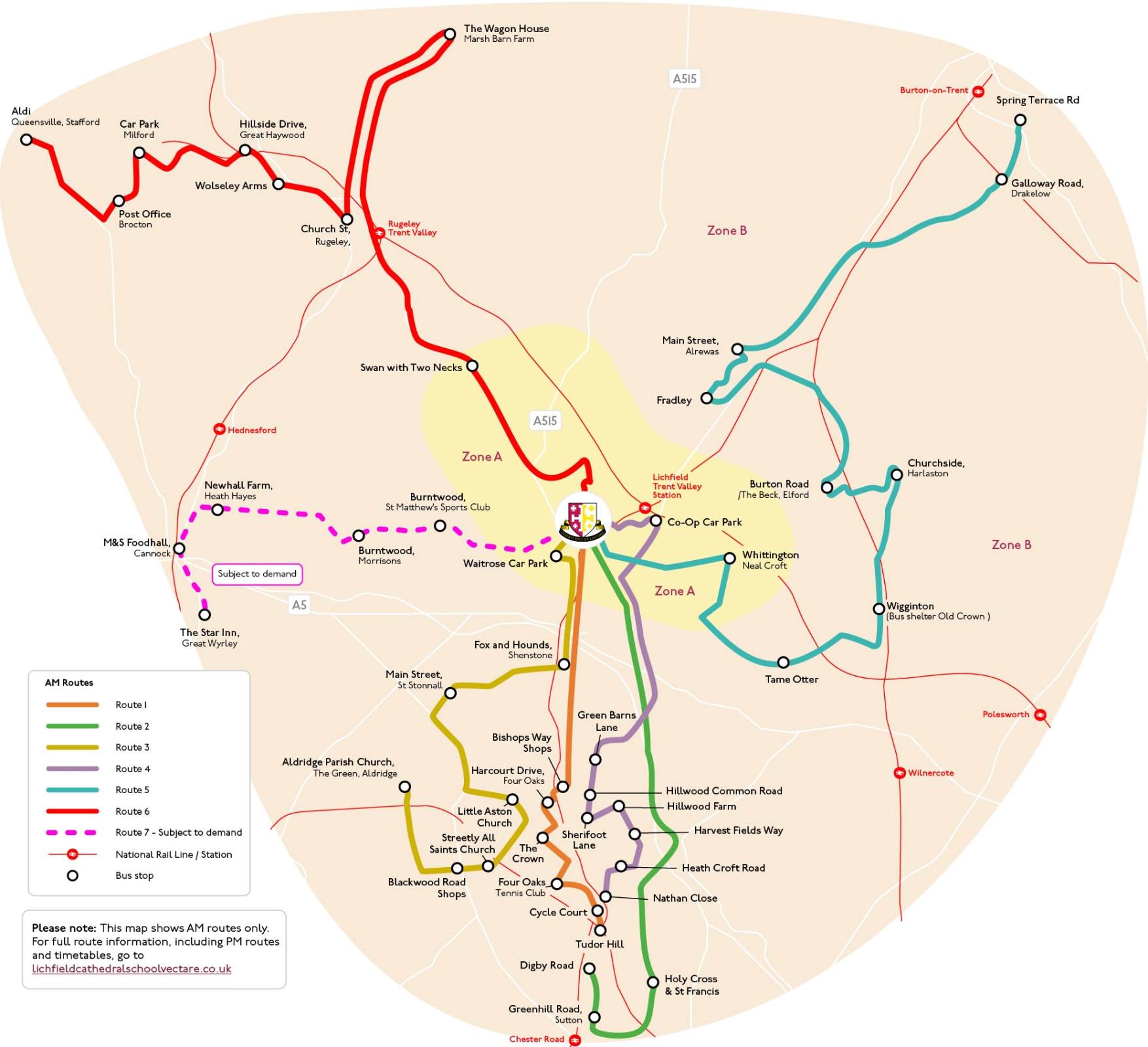 Minibus transport routes at LCS