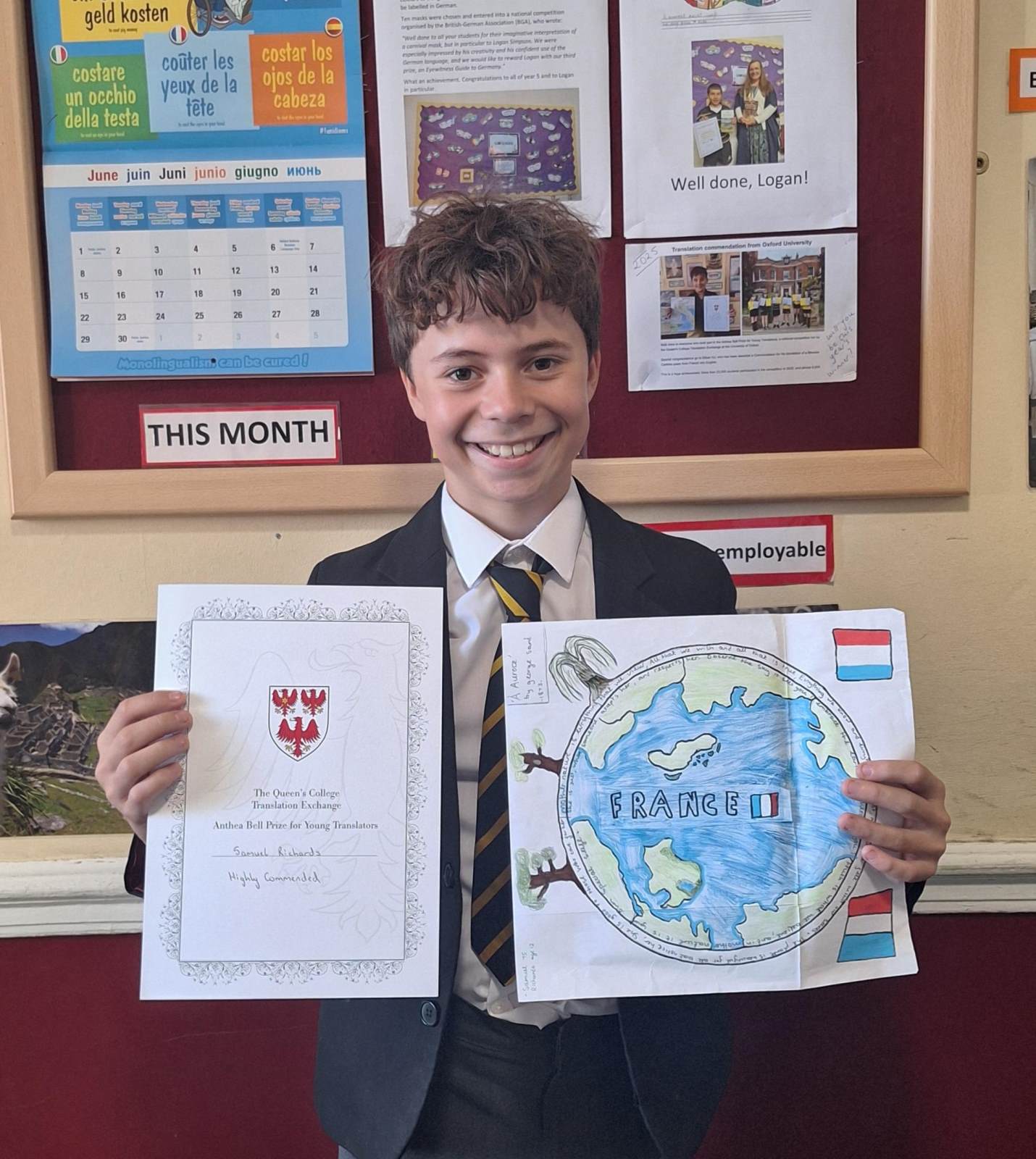'Highly commended' in national translation competition