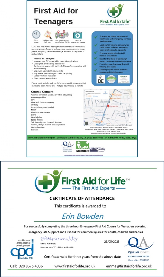 Erin's paramedic training begins