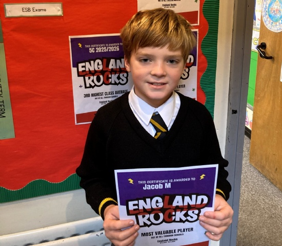 Jacob top of the tables - Lichfield Cathedral School