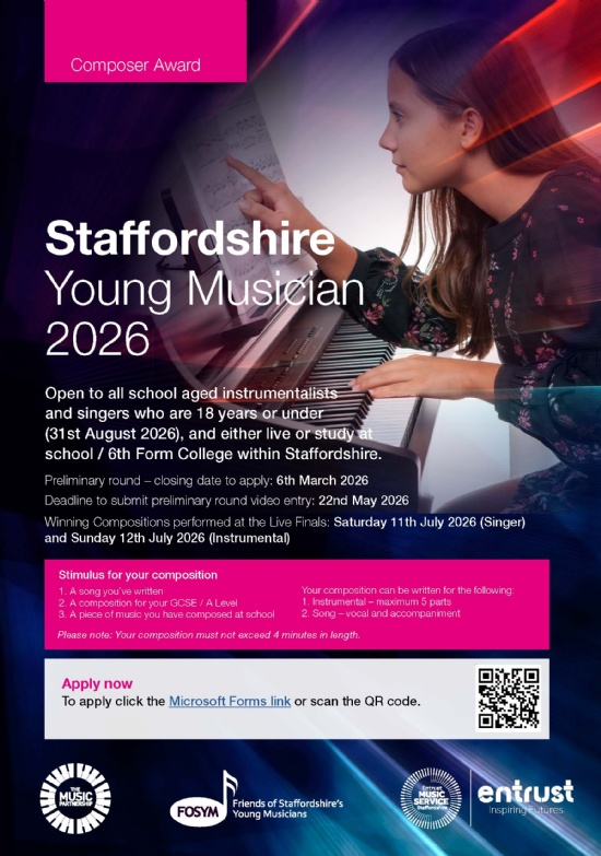 Composer Award of Staffordshire Young Musician 2026 competition